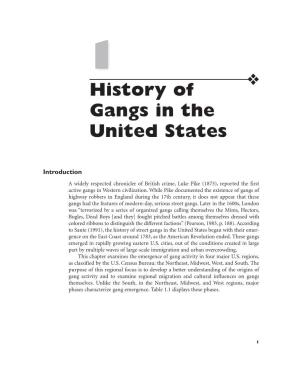 History of Gangs in the United States