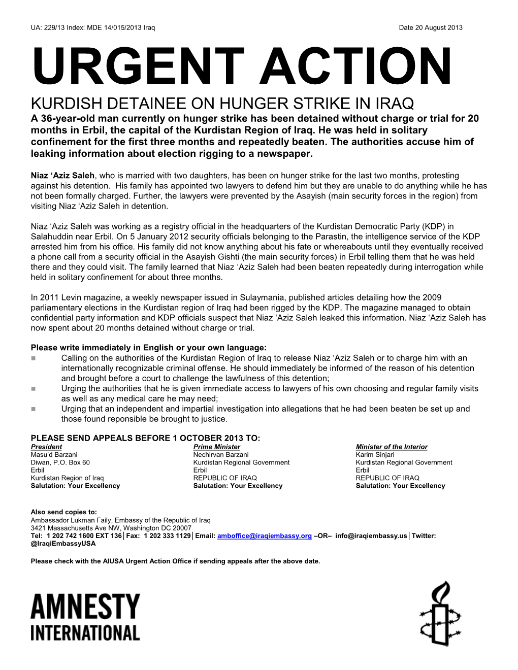 Urgent Action