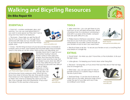 Walking and Bicycling Resources On-Bike Repair Kit
