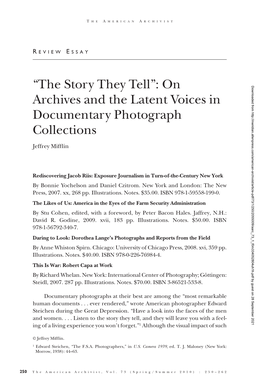 On Archives and the Latent Voices in Documentary Photograph Collections