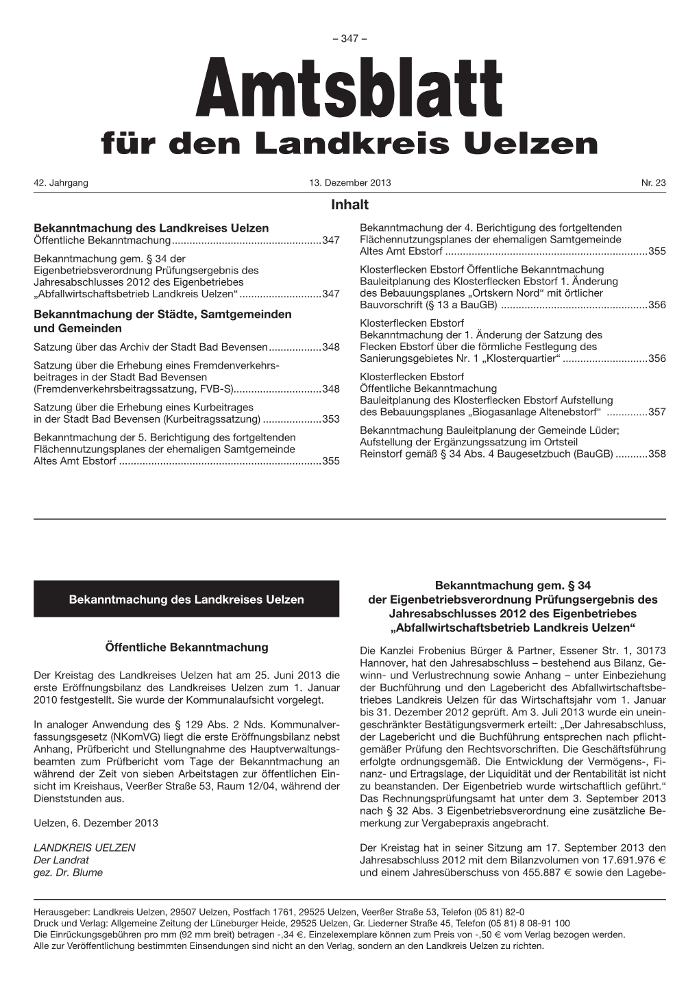 Amtsblatt Nr. 23 2013.Indd