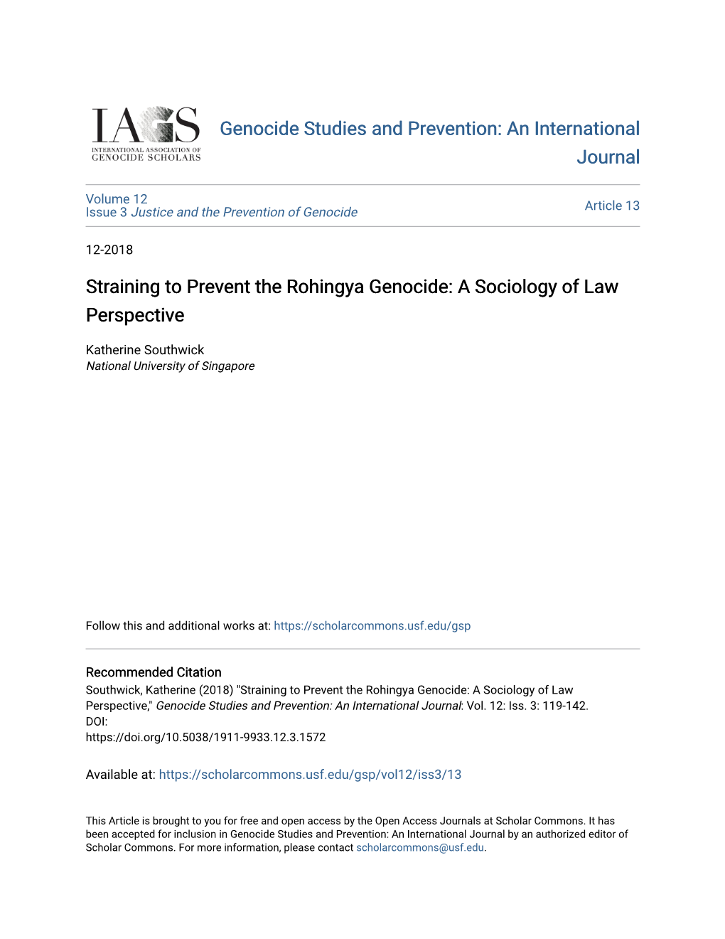 Straining to Prevent the Rohingya Genocide: a Sociology of Law Perspective