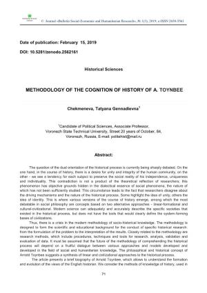 Methodology of the Cognition of History of A