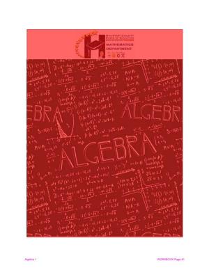 Algebra 1 WORKBOOK Page #1