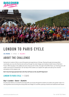 London to Paris Cycle