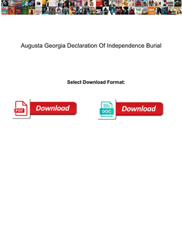 Augusta Georgia Declaration of Independence Burial
