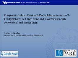 Comparative Effect of Various HDAC-Inhibitors In-Vitro on T- Cell Lymphoma Cell Lines Alone and in Combination with Conventional Anti-Cancer Drugs