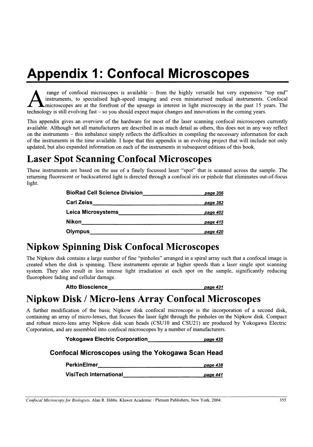 Appendix 1: Confocal Microscopes