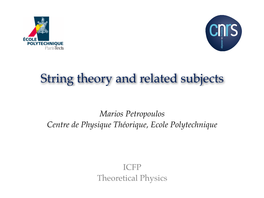 String Theory and Related Subjects