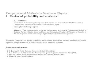 Computational Methods in Nonlinear Physics 1. Review of Probability and Statistics