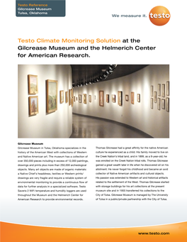 Testo Climate Monitoring Solution at the Gilcrease Museum and the Helmerich Center for American Research