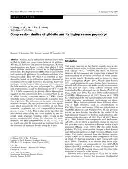 Compression Studies of Gibbsite and Its High-Pressure Polymorph
