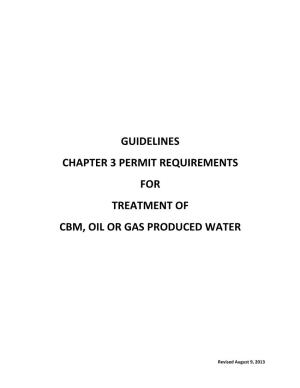 CBM, Oil, Or Gas Produced Water Permit Requirements