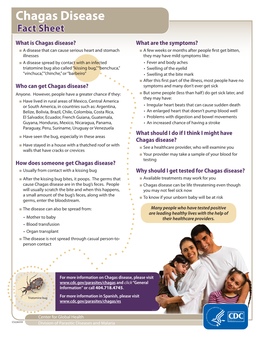 Chagas Disease Fact Sheet