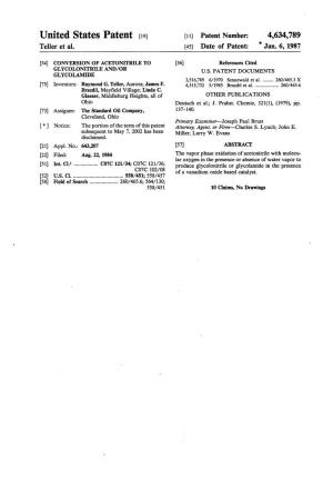 United States Patent (19) 11) Patent Number: 4,634,789 Teller Et Al