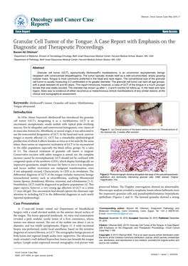 Granular Cell Tumor of the Tongue: a Case Report with Emphasis on The
