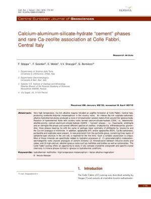 Calcium-Aluminum-Silicate-Hydrate &#X201c