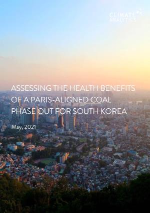 Assessing the Health Benefits of a Paris-Aligned Coal Phase out for South Korea