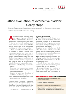Office Evaluation of Overactive Bladder: 4 Easy Steps