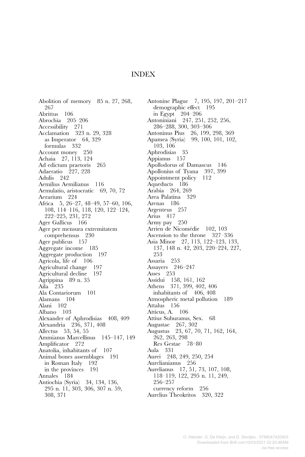 Antonine Plague 7, 195, 197, 201–217 Demographic Effect 195