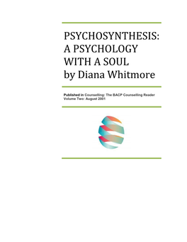 A PSYCHOLOGY with a SOUL by Diana Whitmore