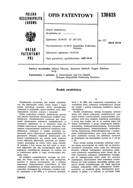 Opis Patentowy 130618 Rzeczpospolita Lodowa