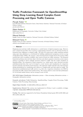Traffic Prediction Framework for Openstreetmap Using Deep