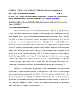 Constitutional Moments and the Paradox of Constitutionalism in Multinational Democracies (Spain, 2006-2013)