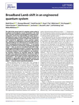 Broadband Lamb Shift in an Engineered Quantum System