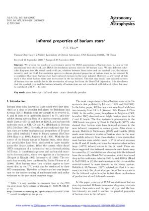Infrared Properties of Barium Stars?