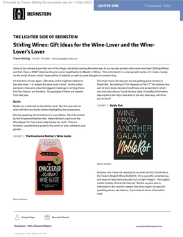 Stirling Wines: Gift Ideas for the Wine-Lover and the Wine-Lover's