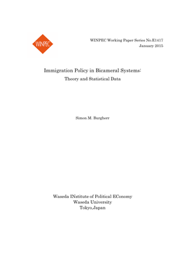Immigration Policy in Bicameral Systems: Theory and Statistical Data