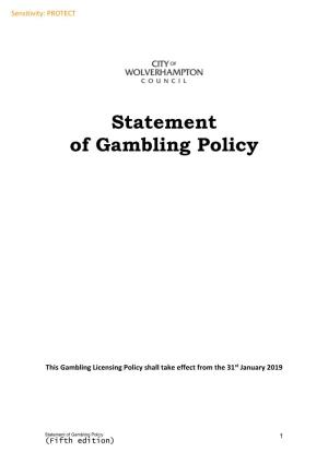 Statement of Gambling Policy