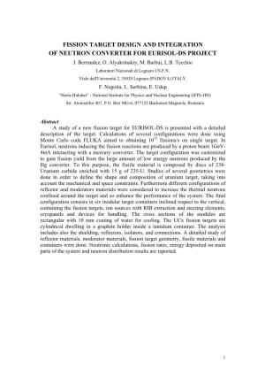 Fission Target Design and Integration of Neutron Converter for Eurisol-Ds Project J