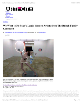 We Went to No Man's Land: Women Artists from the Rubell Family Collection