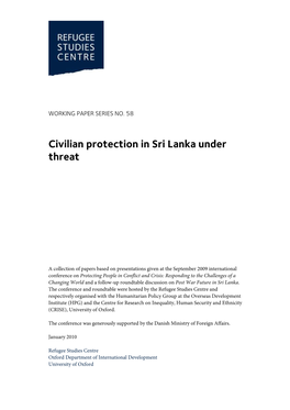 Civilian Protection in Sri Lanka Under Threat