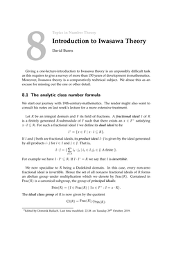 Introduction to Iwasawa Theory