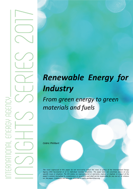 Insights Series 2017 Renewable Energy for Industry
