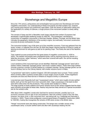 Stonehenge and Megalithic Europe