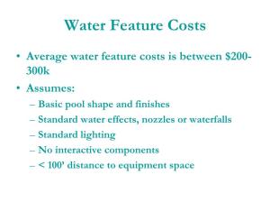 Water Feature Costs
