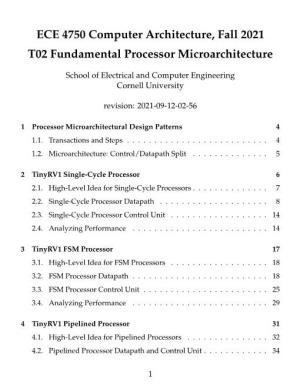 ECE 4750 Computer Architecture, Fall 2020 T02 Fundamental Processor