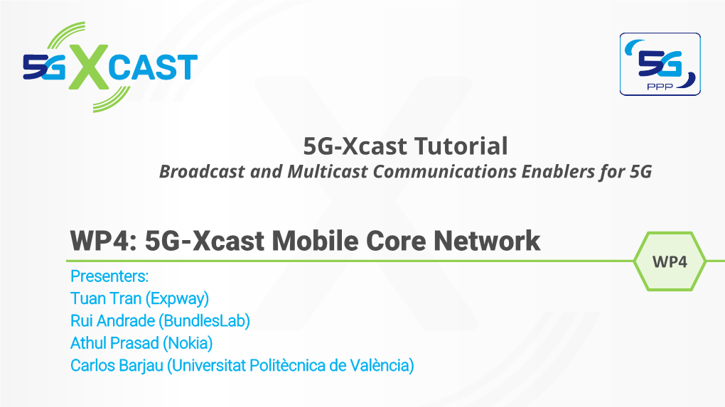 WP4: 5G-Xcast Mobile Core Network