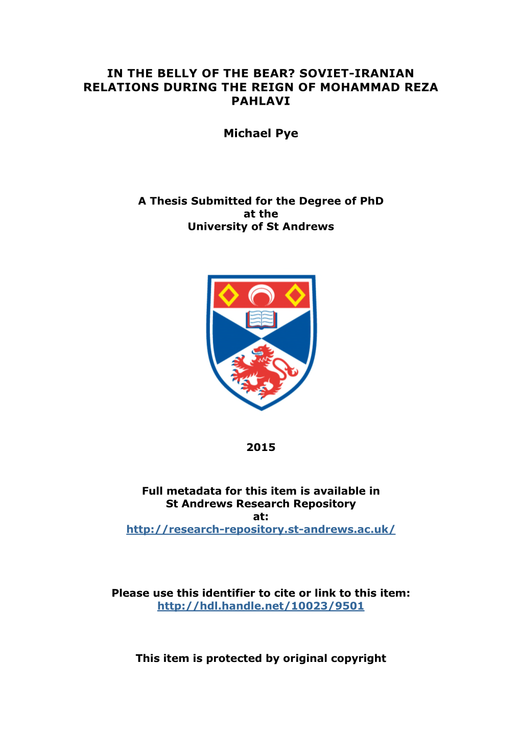 Michael Pye Phd Thesis