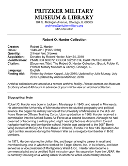 Robert O. Harder Collection
