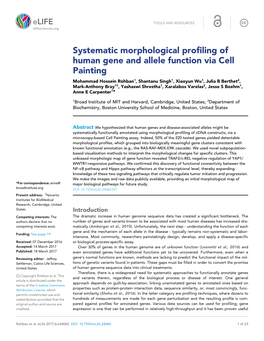 Systematic Morphological Profiling of Human Gene and Allele Function Via