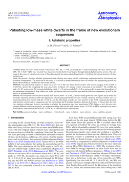 Pulsating Low-Mass White Dwarfs in the Frame of New Evolutionary Sequences I