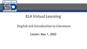 ELA Virtual Learning Month 00, 2020