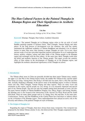 The Han Cultural Factors in the Painted Thangka in Khampa Region and Their Significance in Aesthetic Education