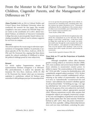 Transgender Children, Cisgender Parents, and the Management of Difference on TV