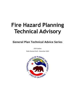 OPR Fire Hazard Planning Technical Advisory